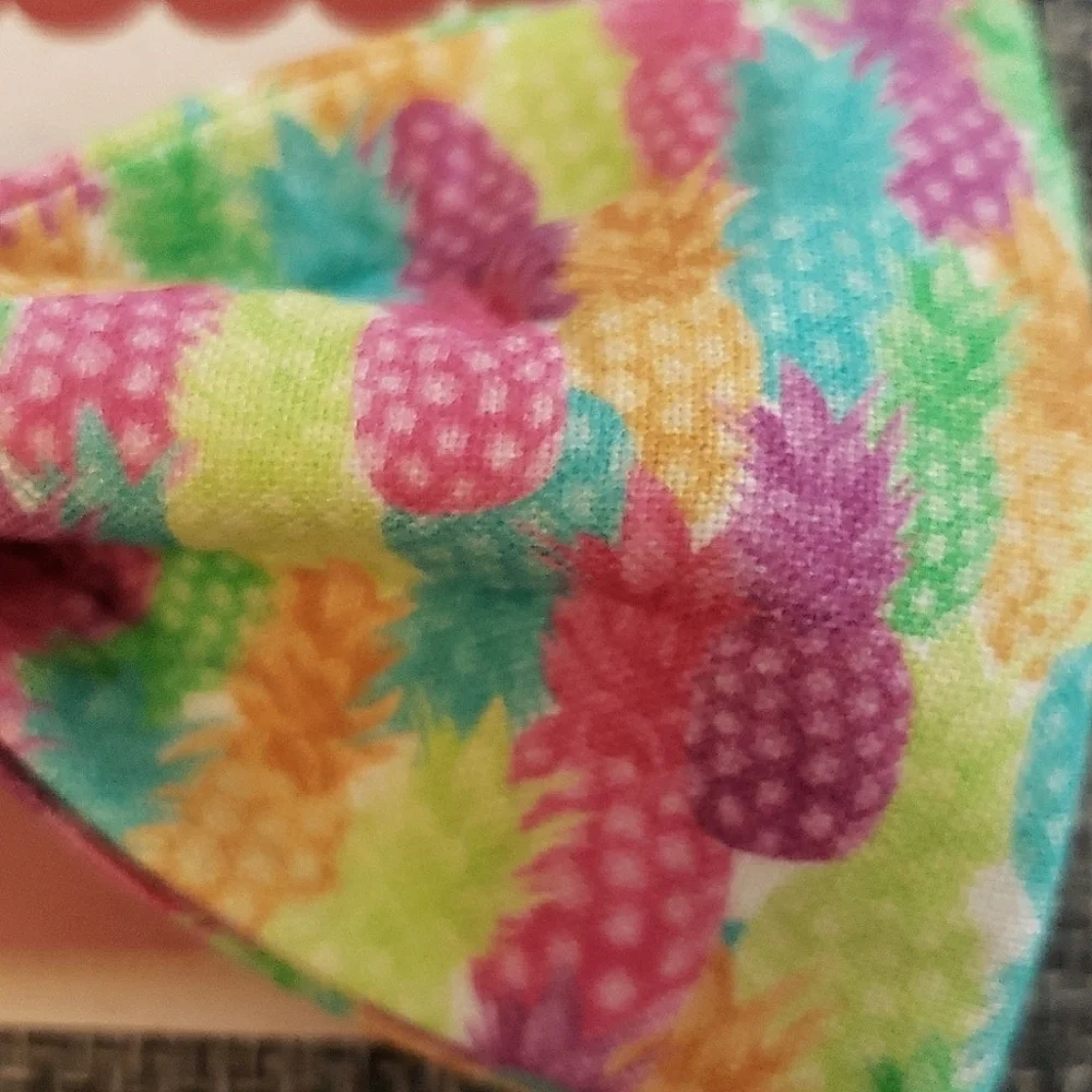 Lionet Paws Colorful Pineapple Dog Collar with Bowtie Size M